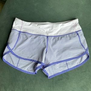 Lululemon speed up short purple strips